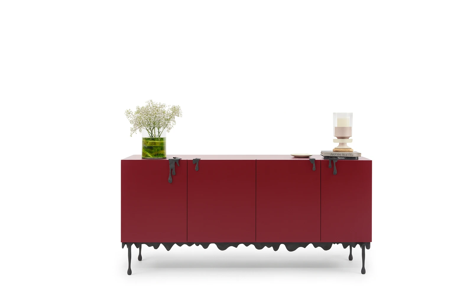 Melt Sideboard in high gloss and cast oxidized aluminum